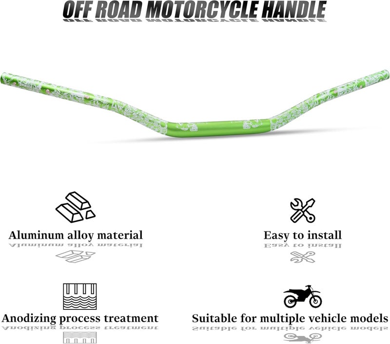 JXPANG Universal 28mm 1/1/8" Handle Bar For CRF KLX KX LTR TRX SX SXF EXC XCW Motocross Pit Dirt Bike Scooter ATV Quad Bike Grizzly Hawk 250 Bicycles (Green) - Image 4